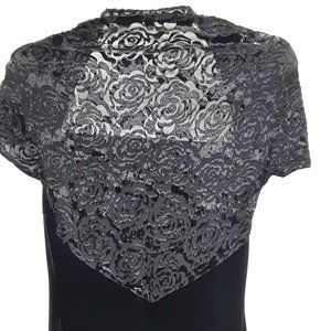 "My Michelle" Long Black Dress with rose burnout design